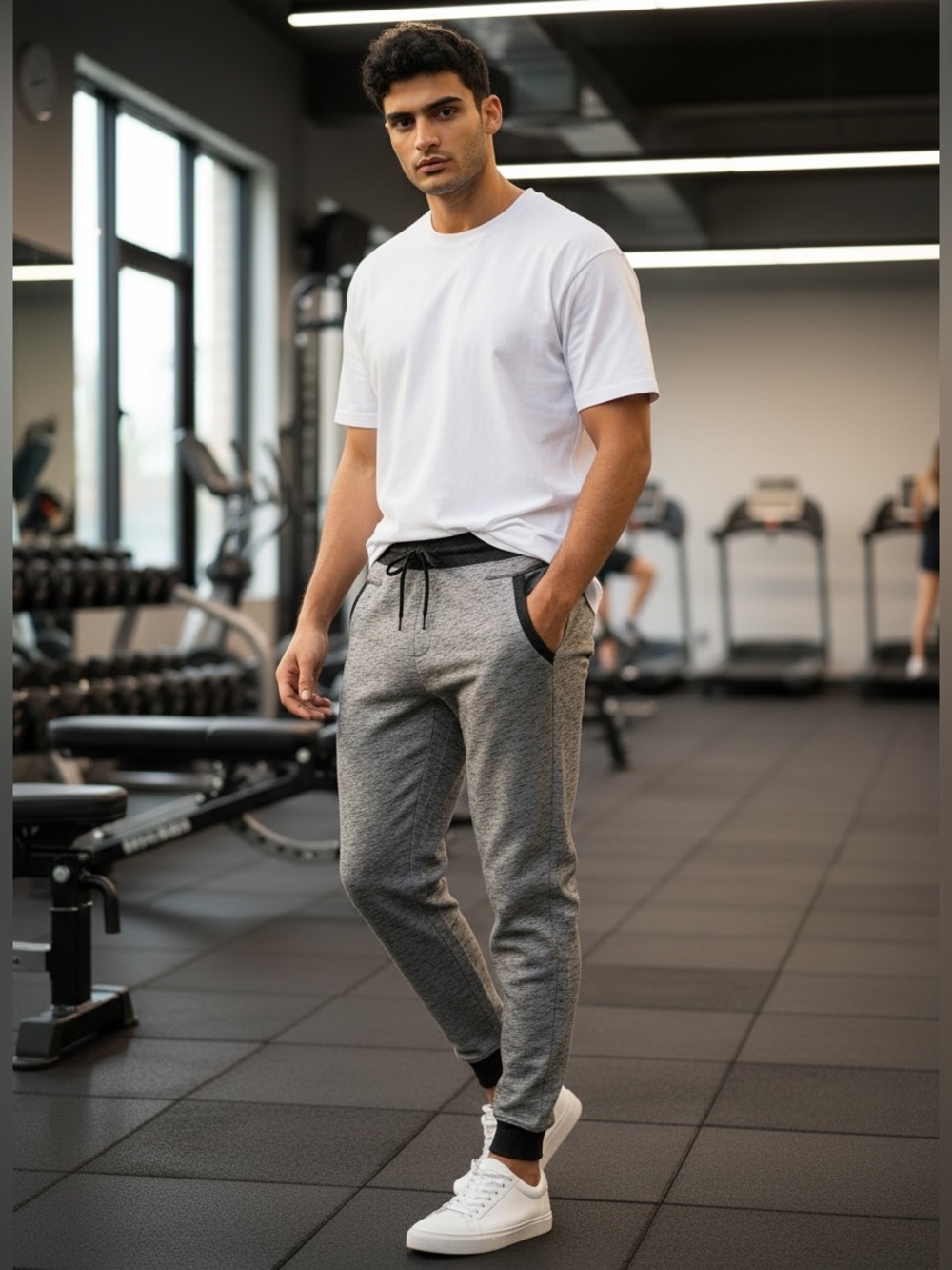 Brooklyn Cloth 2-tone Marled Grey Pocket Joggers Size Medium
